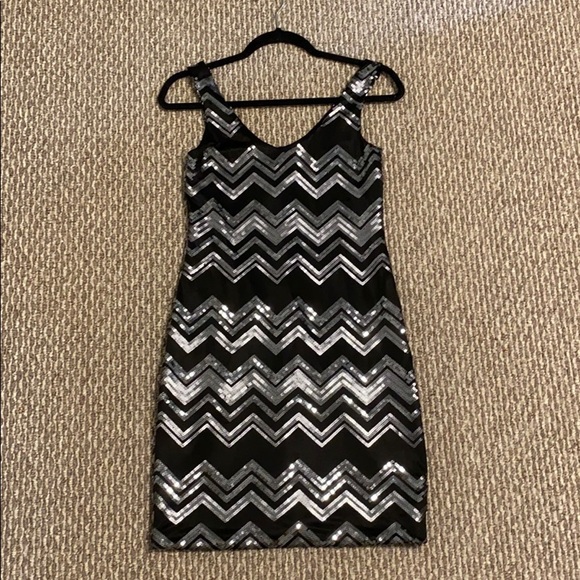 Josh & Jazz Black And Slicer Sequin Dress - Picture 1 of 6
